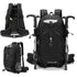 40L Black Lightweight Outdoor Hiking Backpack with Detachable Suspended Frame & Rain Cover - Waterproof Travel Daypack, Multi-Pocket Storage and Gear Attachments for Trekking Camping Cycling Adventures