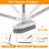 4-in-1 Bathroom Cleaning Brush Set with Sponge Pad, Hard Bristle / V-Shape Grout Brush and Squeegee - 120CM Extendable Stainless Steel Handle, Adjustable & Lockable Angle for Floor, Gap, Window and Bathtub