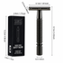 Black Classic Double Edge Safety Razor Set - Vintage Metal Manual Shaving Razor with Stainless Steel Holder & 5 Replacement Blades
