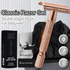 Rose Gold Classic Double Edge Safety Razor Set - Vintage Metal Manual Shaving Razor with Stainless Steel Holder & 5 Replacement Blades
