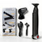 Black and Silver Men's Electric Back Shaver & Body Hair Trimmer - USB Rechargable 180° Foldable Long Handle Hair Groomer with 2 Detachable Stainless Steel Heads and Locking Button