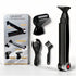 Black and Silver Men's Electric Back Shaver & Body Hair Trimmer - USB Rechargable 180° Foldable Long Handle Hair Groomer with 2 Detachable Stainless Steel Heads and Locking Button