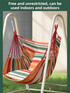 White Oversized Hanging Swing Chair Canvas Hammock (120 x 150 CM) - Portable Indoor & Outdoor Leisure Hammock Chair with Thickened Binding Ropes and Storage Bag