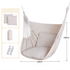 White Oversized Hanging Swing Chair Canvas Hammock + 2 Pack 45 x 45CM Pillows Set (120 x 150 CM) - Portable Indoor & Outdoor Thickened Leisure Hammock Chair with Binding Ropes and Storage Bag