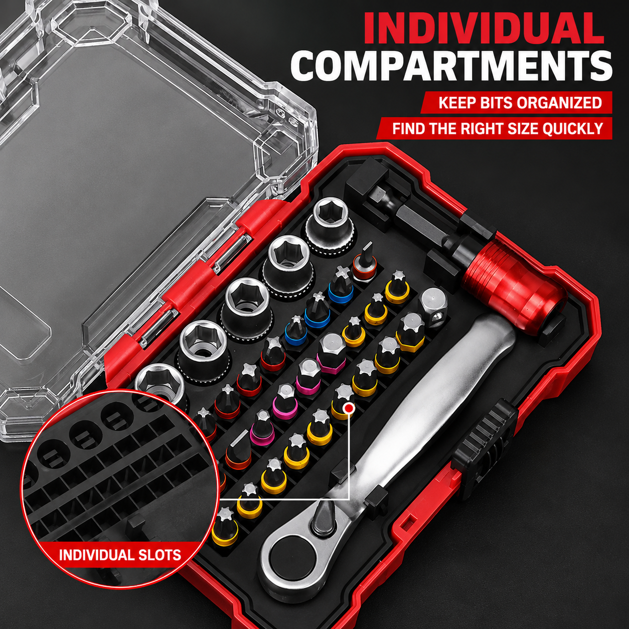38-Piece Precision Screwdriver & Ratchet Wrench Set, CR-V Steel Storage Case