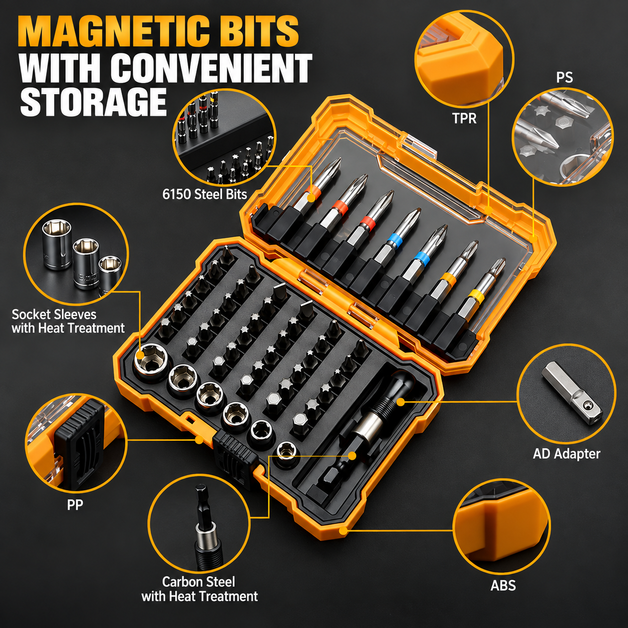 50-Piece Precision Screwdriver & Bit Set, CR-V Steel, Magnetic Bit Holder