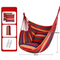 Red Stripes Hanging Swing Chair Hammock with 2 Pillows, Canvas, 150kg Cap.