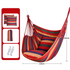 Red Stripes Hanging Swing Chair Hammock with 2 Pillows, Canvas, 150kg Cap.