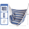 Blue White Stripes Hammock Chair with 2 Pillows, 300g/m² Canvas, 150kg Cap.