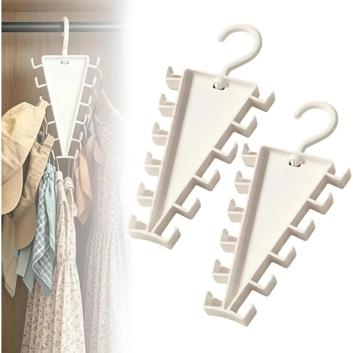 2-Pack V-Shape Rotating Hanger, 12-Hook Space-Saving Closet Organizer Set