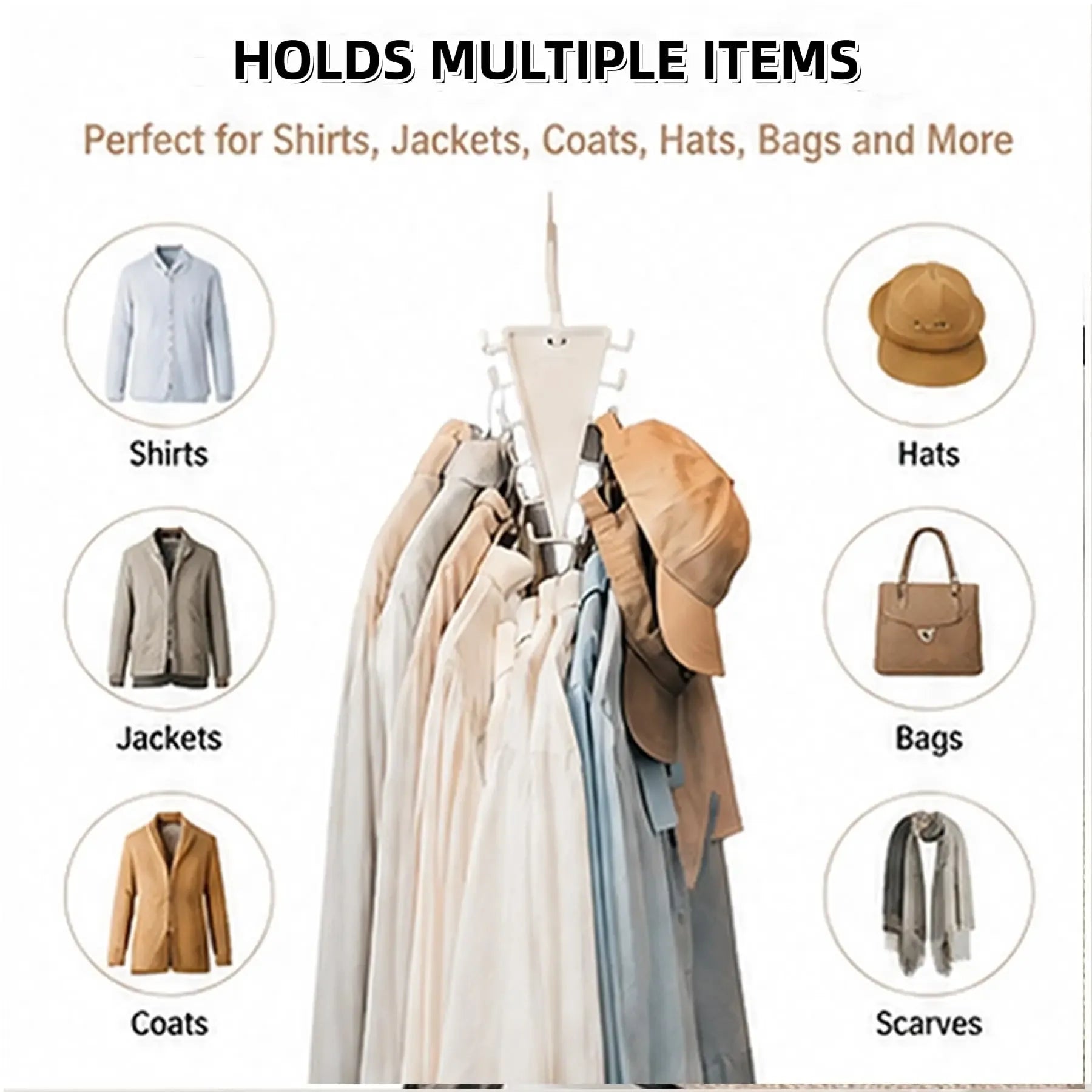 2-Pack V-Shape Rotating Hanger, 12-Hook Space-Saving Closet Organizer Set