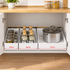 3 Pieces White Extended Pull Out Cabinet Organizer Set (Small + Medium + Large Tray) - Slide Out Drawer Shelves & Base Cabinet Storage Trays for Kitchen Spices, Bowls, and Cookware