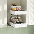 3 Pieces White Extended Pull Out Cabinet Organizer Set (Small + Medium + Large Tray) - Slide Out Drawer Shelves & Base Cabinet Storage Trays for Kitchen Spices, Bowls, and Cookware