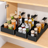 3 Pieces Black Extended Pull Out Cabinet Organizer Set (Small + Medium + Large Tray) - Slide Out Drawer Shelves & Base Cabinet Storage Trays for Kitchen Spices, Bowls, and Cookware