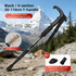 2 Pack Black Lightweight Outdoor Telescopic Aluminum Alloy Trekking Pole (50 to 110cm) - Unisex Anti-Slip Outdoor Walking Stick with Spring Shock Absorption & Ergonomic T-Handle, Free Mud Mop and Tip Cover