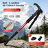 2 Pack Red Lightweight Outdoor Telescopic Aluminum Alloy Trekking Pole (50 to 110cm) - Unisex Anti-Slip Outdoor Walking Stick with Spring Shock Absorption & Ergonomic T-Handle, Free Mud Mop and Tip Cover
