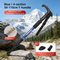 2 Pack Blue Lightweight Outdoor Telescopic Aluminum Alloy Trekking Pole (50 to 110cm) - Unisex Anti-Slip Outdoor Walking Stick with Spring Shock Absorption & Ergonomic T-Handle, Free Mud Mop and Tip Cover
