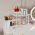 3 Tier Large Rotating Countertop Corner Storage Rack - Multifunctional Durable Mental Organizer Shelves Fit L Shape & Straight Line Desktop Layout