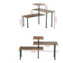 3 Tier Large Rotating Countertop Corner Storage Rack - Multifunctional Durable Mental Organizer Shelves Fit L Shape & Straight Line Desktop Layout