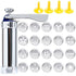 25PCS Mutifunctional Aluminum Alloy Cookie Press Set - DIY Biscuit Maker & Cake Icing Gun with 2-Gear Thickness and 20 Pattern Discs