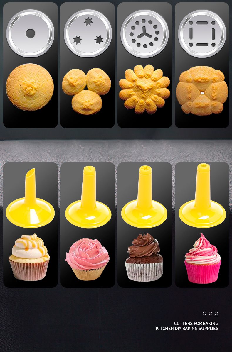 25PCS Mutifunctional Aluminum Alloy Cookie Press Set - DIY Biscuit Maker & Cake Icing Gun with 2-Gear Thickness and 20 Pattern Discs