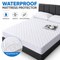 White Waterproof Quilted Mattress Protector (King 193 x 203 + 46 CM) - 4 Layer Breathable & Soft Mattress Cover with 360 Degree Elastic Fitted Skirt and Deep Fitted Skirt