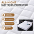 White Waterproof Quilted Mattress Protector (King 193 x 203 + 46 CM) - 4 Layer Breathable & Soft Mattress Cover with 360 Degree Elastic Fitted Skirt and Deep Fitted Skirt