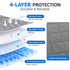 White Waterproof Quilted Mattress Protector (King 193 x 203 + 46 CM) - 4 Layer Breathable & Soft Mattress Cover with 360 Degree Elastic Fitted Skirt and Deep Fitted Skirt