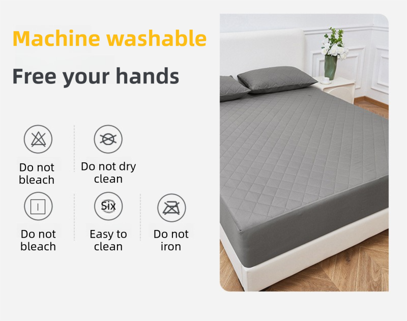 White Waterproof Quilted Mattress Protector (King 193 x 203 + 46 CM) - 4 Layer Breathable & Soft Mattress Cover with 360 Degree Elastic Fitted Skirt and Deep Fitted Skirt