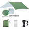 Green 300 x 300cm Waterproof Camping Tarp Shelter Set - Silver Coated Sun Protection, Storage Bag, 6 Guy Ropes and 6 Ground Pegs for Camping, Beach & Outdoor Shade