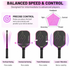 T700 Carbon Fibre Textured Pickleball Set - 2 Black & Purple Lightweight Pro Paddles with 4 Balls and Carry Bag for Outdoor Training and Recreational Play