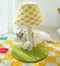 Plush Checkerboard Lamp Style Cat Scratching Post - 53 x 37.5 cm Extra Large Standing Cat Scratcher & Home Decor with Hemp Rope Post, Wide Stable Base and Hanging Ball Toy