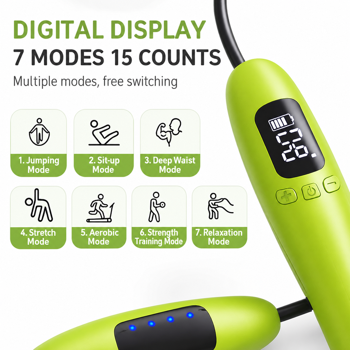 Rechargeable EMS Pulse Beauty Device for Arms - 7 Modes & 15 Intensity Levels, Digital Display Hands Muscle Massager for Fitness and Relaxation