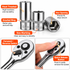 53-Piece 1/4" Socket and Bit Tool Box - Steel Metric Ratchet Wrench Kit with Extension Bars, Flexible Shaft and Carry Case for Car and Home Repair