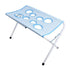 Blue Foldable Pet Grooming Hammock Stand with Adjustable Ribbon & Reinforced Frame - 8-Hole Mesh Anti-Slip Raised Support for Cat Dog Bathing and Nail Trimming (60 x 33 x 40cm)