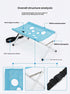Blue Foldable Pet Grooming Hammock Stand with Adjustable Ribbon & Reinforced Frame - 8-Hole Mesh Anti-Slip Raised Support for Cat Dog Bathing and Nail Trimming (60 x 33 x 40cm)