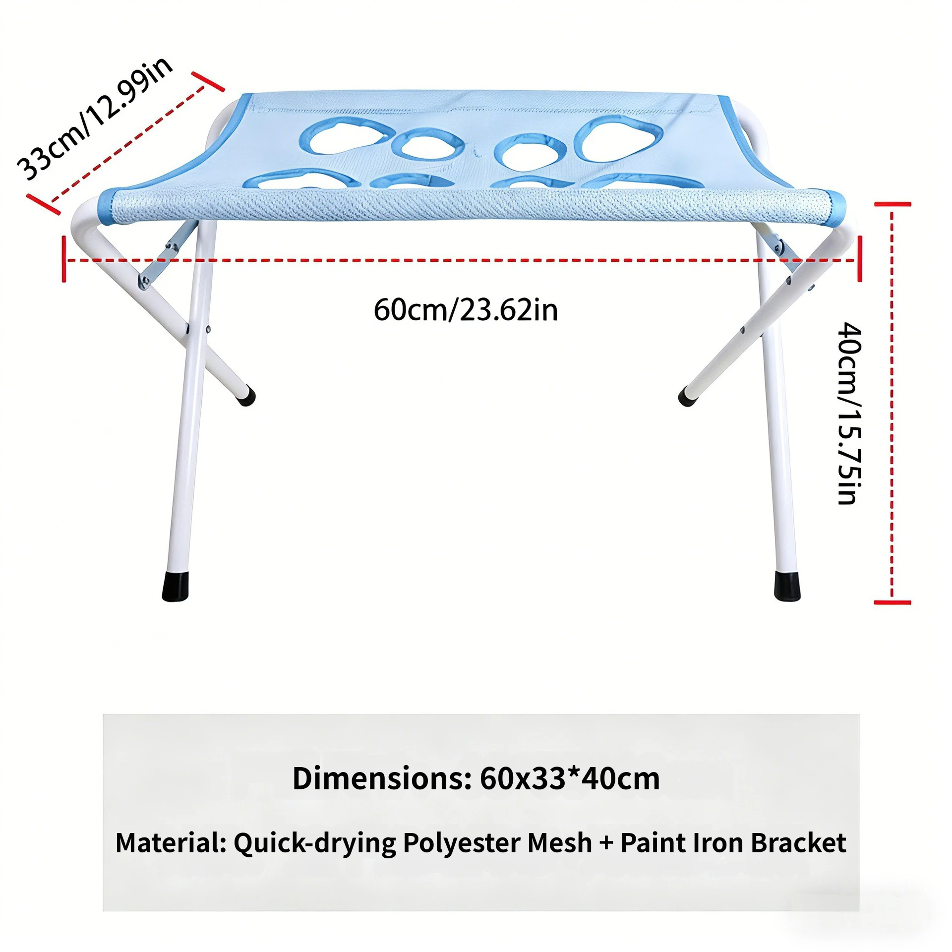 Pink Foldable Pet Grooming Hammock Stand with Adjustable Ribbon & Reinforced Frame - 8-Hole Mesh Anti-Slip Raised Support for Cat Dog Bathing and Nail Trimming (60 x 33 x 40cm)