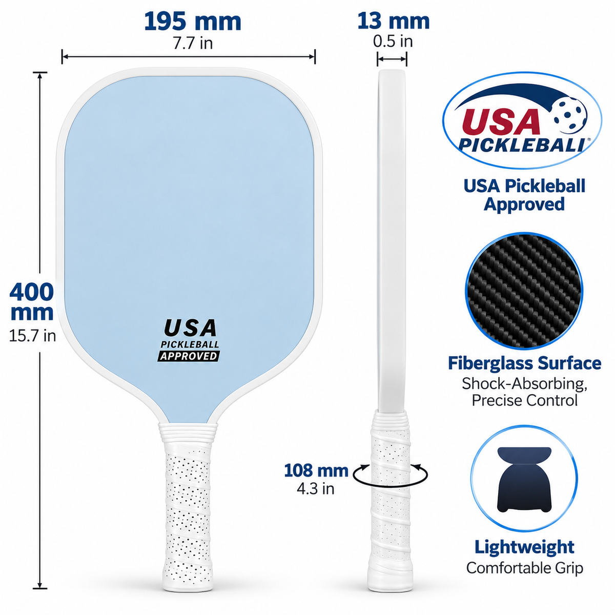 4-Piece Pink Pickleball Training Set - Lightweight Fibreglass Paddle with TPU Edge, Rebound Trainer Base, 2pcs 40-Hole Balls and 4m Training Cord for Outdoor Play