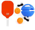 4-Piece Orange Pickleball Training Set - Lightweight Fibreglass Paddle with TPU Edge, Rebound Trainer Base, 2pcs 40-Hole Balls and 4m Training Cord for Outdoor Play