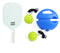 4-Piece Green Pickleball Training Set - Lightweight Fibreglass Paddle with TPU Edge, Rebound Trainer Base, 2pcs 40-Hole Balls and 4m Training Cord for Outdoor Play