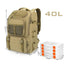 40L Khaki Fishing Tackle Backpack - Large Fishing Gear Storage Bag with Tackle Boxes Storage, Rod Holders, Padded Shoulder Straps and Multiple Organiser Pockets for Outdoor Fishing