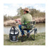 Black Camouflage Fishing Bucket Storage Wrap and Mesh Bucket Cover - 34 x 11 Inch Waterproof Fishing Tackle Organiser Bag with Rod Holders, Multiple Pockets and Adjustable Straps