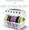 Large 6 Spool Fishing Line Uploader with Soft Silicone Line Outlets - Portable Lightweight Tackle Storage Box for PE Nylon and Fluorocarbon Lines