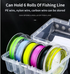 Large 6 Spool Fishing Line Uploader with Soft Silicone Line Outlets - Portable Lightweight Tackle Storage Box for PE Nylon and Fluorocarbon Lines
