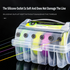 Large 6 Spool Fishing Line Uploader with Soft Silicone Line Outlets - Portable Lightweight Tackle Storage Box for PE Nylon and Fluorocarbon Lines