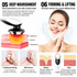 7-in-1 White EMS Microcurrent Facial Beauty Device with 3 Intensity Level and Storage Base - Rechargeable Face Massager with Red Blue & Amber LED Light Therapy, Ionic Cleansing and Skin Firming
