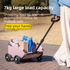 Grey Foldable Pet Stroller and Adjustable Sun Canopy - Spacious 4-Weel Wagon with 360° Rotating Telescopic Handle, 45° Entry Angle, Safety Clips and Storage Pocket for Dogs & Cats Outdoor Travel
