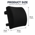 33 x 32 x 10 cm Memory Foam Lumbar Support Cushion - Black 3D Mesh,  Slow Rebound Back Support for Office Chairs, Car Seats and Home