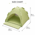 Green 48x42x40cm Summer Pet Cooling Tent Bed - Semi Enclosed Cat Dog House with Waterproof Oxford Fabric, Breathable Mesh, Fiberglass Frame, Non Slip Base