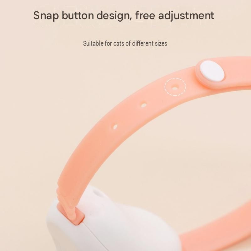 Pink Self-Teasing Laser Cat Collar - USB Rechargeable Pet Toy - Adjustable Silicone Strap, Dual Light Modes, Hands-Free Entertainment for Cats